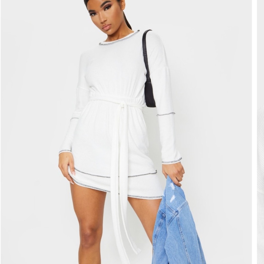 White Long Sleeved Dress